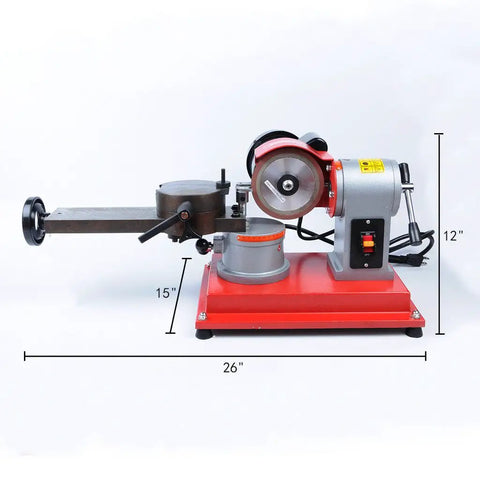 125mm Woodworking Circular Saw Blade Grinder Sharpener with 110V 250W motor, side view showing adjustable components.