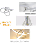 Spiral LED Ceiling Light Fixture, Modern Semi Flush Mount 22W Warm White 3000K, product details and construction