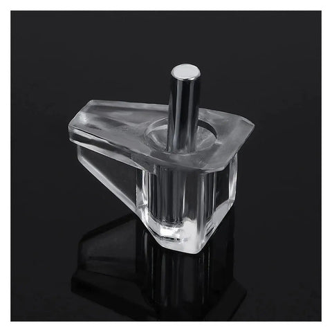 3 Mm Shelf Pins Set With Clear Finish Beefy Heavy-Duty Nickel-Plated Iron Pegs And Shelf Clips on black background