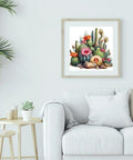 Diamond Art Painting Kit For Adults And Beginners, 5D Full Drill Round Canvases, Plant And Flower Themed Canvas Display