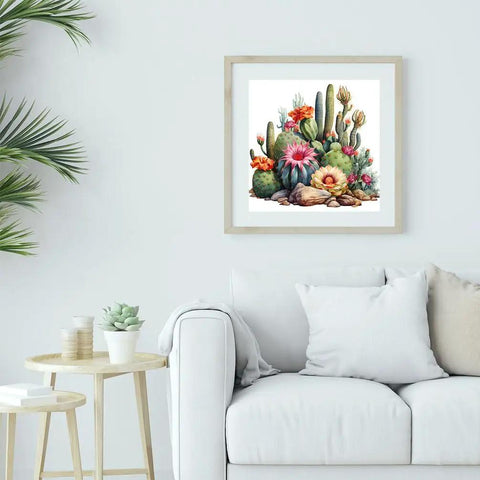 Diamond Art Painting Kit For Adults And Beginners, 5D Full Drill Round Canvases, Plant And Flower Themed Canvas Display