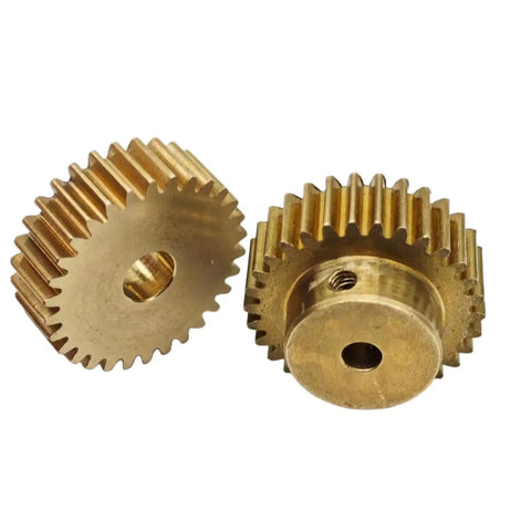 Beefy 0.7 Module Copper Spur Gear With 41 Teeth For Mechanical Transmission And Pinion Shaft 30.1mm Diameter 16mm Bore 12mm Thick
