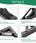 Tough As Nails Heavy Duty Folding Shelf Brackets 12 Inch Wall Mount L Brackets with unique folding button and thickened support rod.