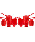 Dust caps for 1/2-inch flat-face hydraulic quick-connect couplers, red rubber; four sets.