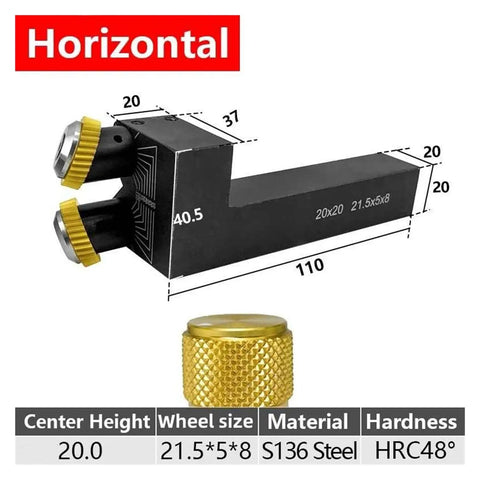 Dual Wheel Knurling Tool 20x20mm For CNC Lathe, 21.5x4x8, Diamond 30 Degree And Square 45 Degree Knurls, Easy Install