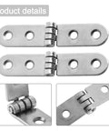 Foldable Cabinet Hinge 180 Degree Flap Screw On Iron Silent Hinge For Doors Drawers Desks And Sewing Tables Heavy Duty 76x15x2mm Silver 2 Pack Durable Rust Resistant Finish For Long Lasting Quiet Operation showing close-up of hinge details and mounting holes