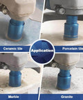 1-1/2 in vacuum-brazed diamond hole saw with 5/8-11 thread for drilling ceramic, porcelain, marble, and granite tiles