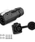 2 Pin M12 Waterproof Panel Mount Connector DC 12V For AV Systems IP68 Rated Plug And Socket with durable PBT housing