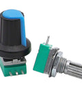 12 Piece Sealed Linear Rotary Potentiometers Set 5K 10K 20K 50K 100K 500K Ohm Knurled Shaft 6mm 3 Pin Top Adjustment RK097N 3 Series