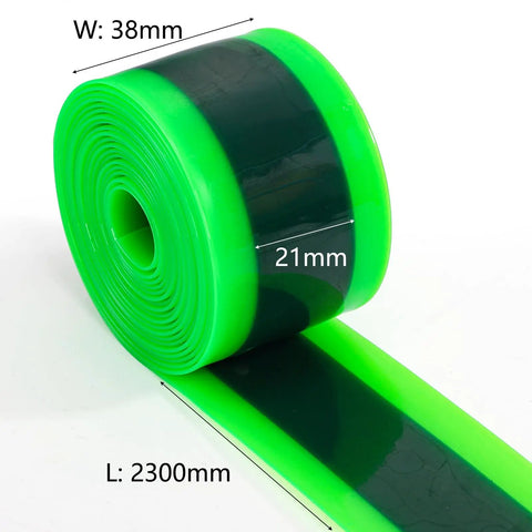 Three Rolls Bike Tire Liner Pro Grade TPU Protection Inner Tube Saver, green roll, 2300x38mm for 12-29 inch wheels, close-up view