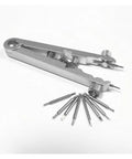 6825 Spring Bar Pliers Tool Set For Watch Bands with V type pin remover and interchangeable tips, metal construction