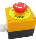 Emergency Stop Red Sign Mushroom Push Button Switch Station 1NC 1NO 440V 10A Normally Closed Stop Button Box LA38-11ZS-BOX Industrial Control Surface Mount