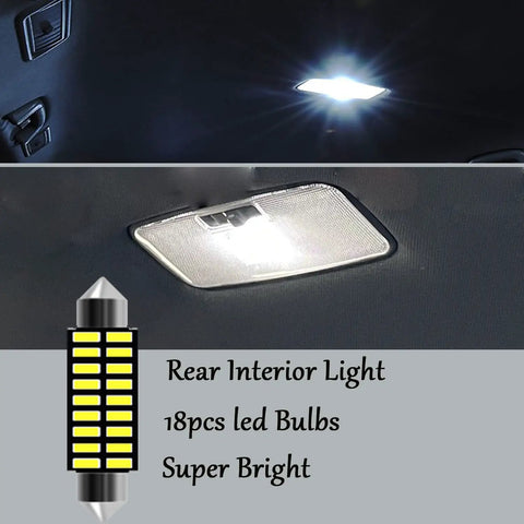 Interior LED Lighting Kit 10 Piece For Toyota Tacoma All Model Years 2005 Through 2022 rear interior light view