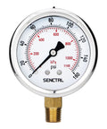Glycerin Liquid Filled Air Pressure Gauge, 0-160 Psi, 2.5 Inch Dial, One Quarter Inch NPT Lower Mount, Stainless Steel Case
