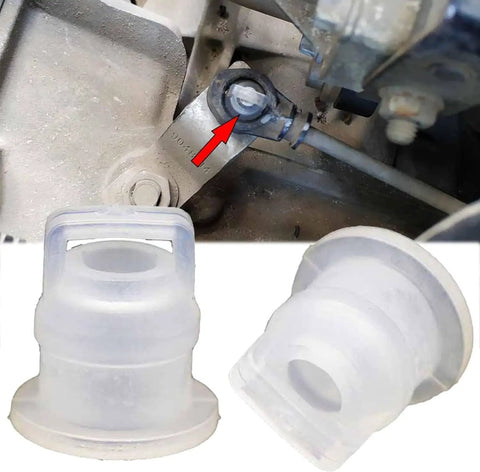 Jeep Transfer Case Shift Cable Retainer Clips Kit 4 Pack With Shifter Linkage Bushings 68018106AA 68064273AB Replacement For Wrangler JK Patriot Compass Caliber 2007 2018 transfer case linkage bushing close-up