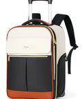 Roller Backpack For Women 2 In 1 Convertible Suitcase And Carry On Bag, Wheeled Travel Backpack With Telescoping Handle, Beige