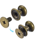8mm Ball Head Stud Rivet Set With Screw Back 15 Pack For DIY Leather Craft Handbag And Belt Bronze Tone Zinc Alloy Button Nipple Rivets For Strong Secure Fastening