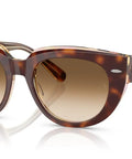 Doreen Low Bridge Fit Sunglasses, Light Havana Transparent Frame With Clear Gradient Brown Lenses, XL Wide Face Fit, 52 mm Square Style