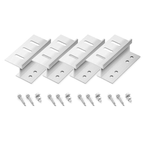 Mounting brackets and screws for 10BB 150W 12V Monocrystalline Solar Panel Kit With 15A MPPT Controller for off grid use.