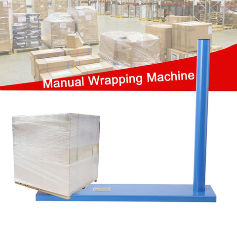 Heavy Duty Manual Stretch Film Dispenser Portable Wrap Tool For Quick Pallet Packaging And Warehouse Shipping Tasks You Can Knock Out In No Time Flat Today with a wrapped pallet.