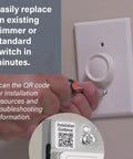 Person installing 150W LED Dimmer Switch For Dimmable Lights, Single Pole And 3-Way Ready, Easy Install, White Finish, on wall
