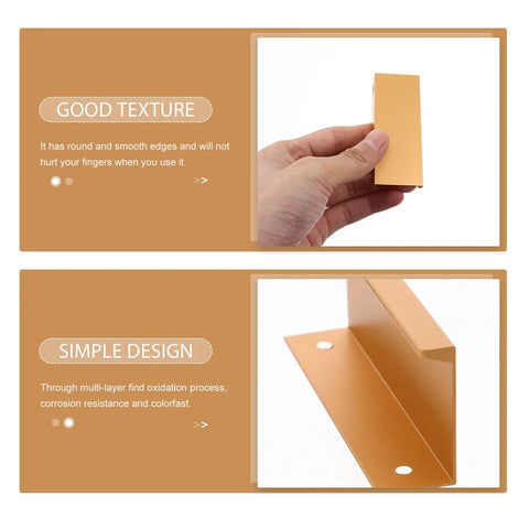 Four Pack Invisible Drawer Pulls 80mm Gold Slick Edge Finger Pulls For Cabinets And Drawers Modern Kitchen Hardware showcase