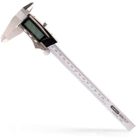 Eight Inch Digital Caliper With Extra Large LCD Display, 0 To 8 Inch Range, Three Mode Readout For Decimal Inches, Fractional Inches, And Millimeters, Stainless Steel Ruler, Auto Power Off, Heavy Duty Tool Pro Grade