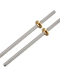 Stainless Steel Lead Screw Rod 200Mm Long 8Mm Diameter With Copper Nut And Four Mounting Holes Trapezoidal Thread For 3D Printer Z Axis 2 Pack