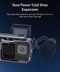 GoPro Hero 9 10 11 12 13 Street Grip Kit With Metal Rabbit Cage And Seesaw Design Aluminum Alloy Shell shown with mic attachment