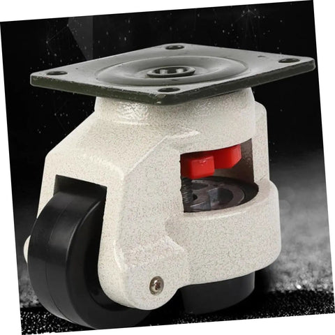 4X Heavy Duty Leveling Casters With Swivel Plate GD-80F Universal Workbench Wheels Adjustable Feet 500kg Load Capacity Per Wheel Built for Industrial Equipment and Heavy Duty Shop Benches, black nylon wheel and aluminum body