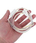 LED Tube Lamp Wire With 3 Pin Double End Connector Flexible Power Extension Cable For Under Cabinet Lights And Tube Lights Durable Indoor Workshop Power Supply Easy Install Safe Long Lasting, white cord in hand