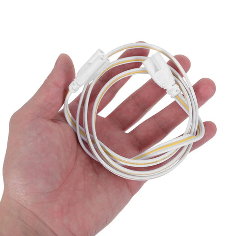 LED Tube Lamp Wire With 3 Pin Double End Connector Flexible Power Extension Cable For Under Cabinet Lights And Tube Lights Durable Indoor Workshop Power Supply Easy Install Safe Long Lasting, white cord in hand