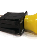 Yellow 12V DC Push Button Rotary Actuator Switch With 2 Position Normally Open 2 Way Flush Mount IP54 Protection, side view