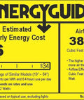 ENERGYGUIDE showing estimated yearly energy cost of $6 for Slick 48 Inch Matte Black Flush Mount Ceiling Fan With Light.