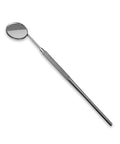Stainless Steel Dental Mirror 6.5 Inch With Handle, Handy Dental Inspection Tool for Teeth Cleaning and Plaque Check, Eyelash Extensions and Makeup Inspection Mirror, Do It All Precision Mirror for Home Clinic Auto Interior, stainless steel dental mirror with 6.5 inch handle on white background