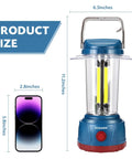 Beast Bright 3000 Lumen LED Camping Lantern shown next to smartphone, showcasing size comparison; 11.2 inches tall, 6.5 inches wide.