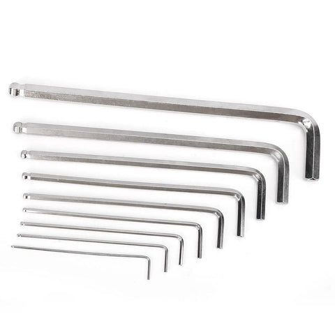 Heavy Duty Nine Piece Metric Hex Key Set Wrench Kit Storage Cover Chrome Vanadium Steel Auto Repair Machine Handles 1 5 Mm To 10mm Bolts Rugged Build Stops Snapping Grinds Fixed Repairs Shop Mechanics Finish Work Save Avoid Brands, nine metric hex keys