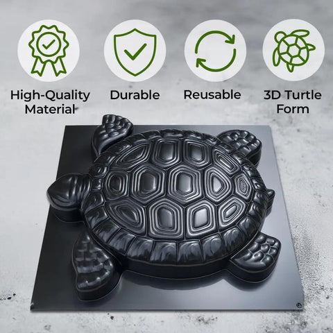 Turtle Stepping Stone Mold For Garden Concrete Pavers Reusable DIY Tortoise Mold For Cement Turtle Garden Path Form 2mm ABS Plastic