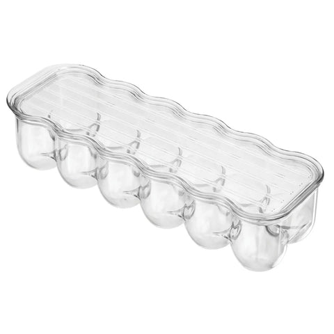 Stackable Clear Egg Organizer With Lid And Handle Fridge 12-Egg Tray Storage Bin For Fresh Easy Access And Neat Fridge Organization For Versatile Kitchen Storage Keeps Eggs Fresh Longer BPA-Free Plastic Transparent See-Through Design