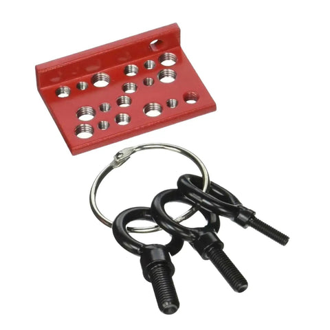 Heavy Duty Offset Hinge Pull Plate Backing Handle Set For Car Body Work And Hood Or Trunk Hinge Fixes Features Multiple Metric Mounting Holes For Spot On Alignment And A Rock Solid Grip On Wrecked Frames