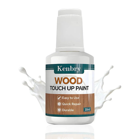 Hella Smooth White Wood Touch Up Paint Pen With An Ultra Fine Precision Brush For Super Quick Drying Scratch Repair And Peeling Fixes That Get Your Favorite Furniture Looking Dang Near New Again in a 30ml bottle.