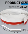 No Fuss Easy Fit Garage Door Weather Stripping Top And Sides 34.4Ft Universal Rubber Seal With Adhesive Backing White Roll