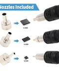 858D Hot Air SMD Rework Station nozzles with size indicators for PCB desoldering