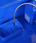 Forty Gallon Heavy Duty Parts Washer With Electric Pump And Removable Shelf, Built Tough Steel Solvent Tank Cuts Through The Grime Fast, Shop Ready Industrial Degreasing Station For Garage interior view showing steel tank, circulation pump, and removable shelf.