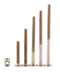 Rock Solid Furniture Bolts Paired With Slick Barrel Nuts And Rust Proof Zinc Plated Carbon Steel For Zero Wiggle Wood Joinery, assorted lengths
