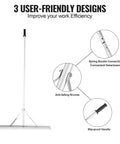 Heavy Duty Landscape Rake For Land And Water, 36 Inch Head Aluminum Lake Weed Rake With 75 Inch Handle, user-friendly design