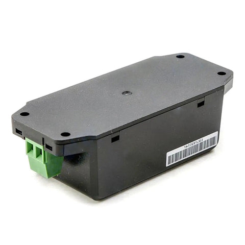 Workhorse 12 Volt 2.5 Amp 30 Watt Din Rail Power Supply in black housing with green terminal block connectors.