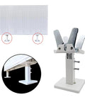 Sturdy Adjustable Floor Radiator Bracket Made From Steel With Smooth Finish Secure Support Feet For Bedroom And Living Room Easy Install Height Range 14 To 21 Cm Keeps Your Radiator Stable, showing installation detail.