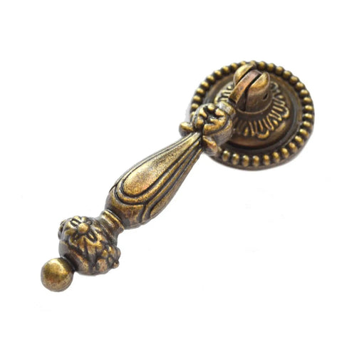 Antique Bronze Drawer Pulls 4 Pack With Screws, decorative handle, zinc alloy, one quarter inch disk, three and a half inch height
