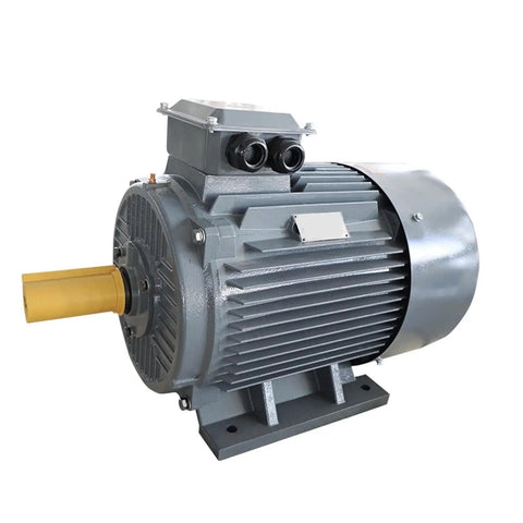 Side view of AC 380V Variable Frequency Drive Motor For Industrial Air Compressors, Beefy Yet Efficient Permanent Magnet Synchronous Motor, 2.2KW 152W, YYT100L Series, Stable Operation, Easy Install, Rugged, Long Life